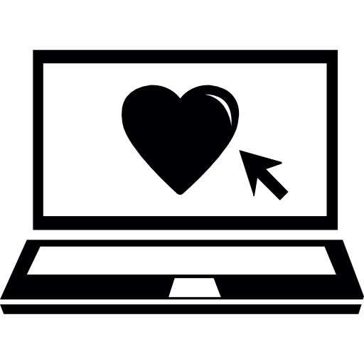 Laptop with a Heart free icon
