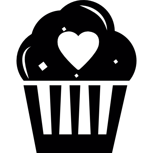 muffin romántico icono gratis