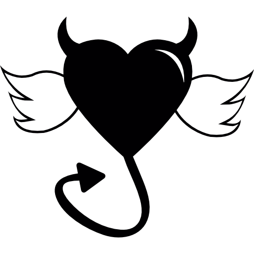 corazón de diablo con alas icono gratis