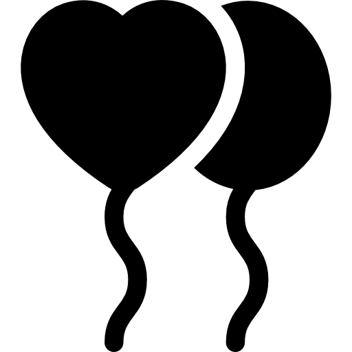 globos en forma de corazón icono gratis