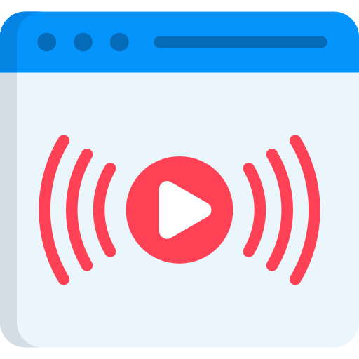 transmisión en vivo icono gratis