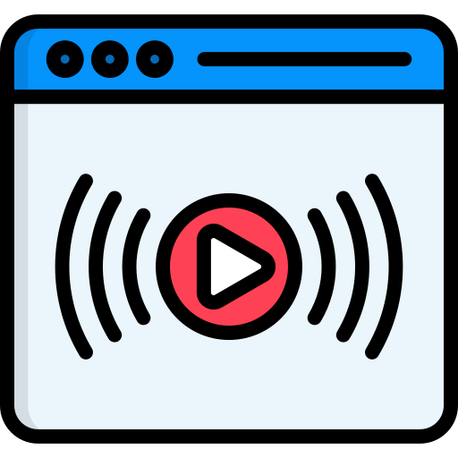 transmisión en vivo icono gratis