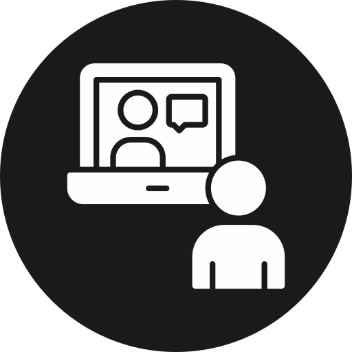 conferencia en línea icono gratis