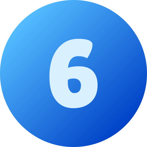 número 6 icono gratis