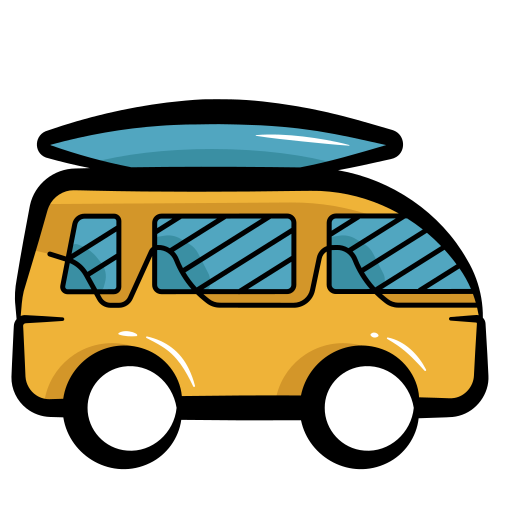 Surf van - Free transport icons