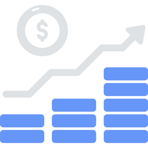 aumento de las finanzas icono gratis