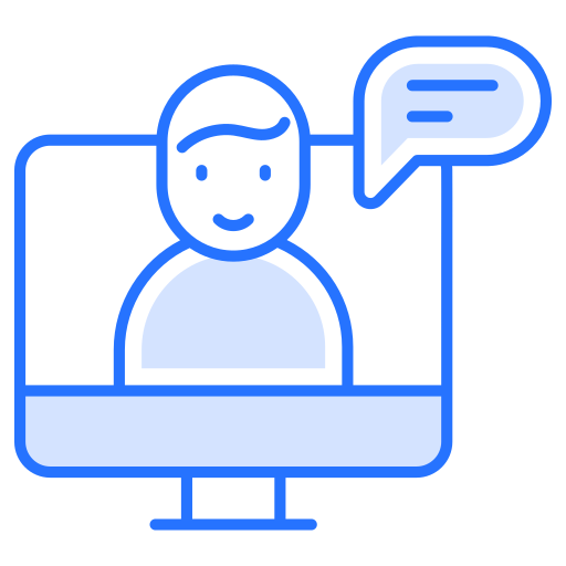 comunicación en línea icono gratis