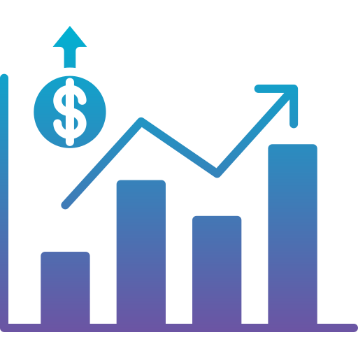 el crecimiento del mercado icono gratis