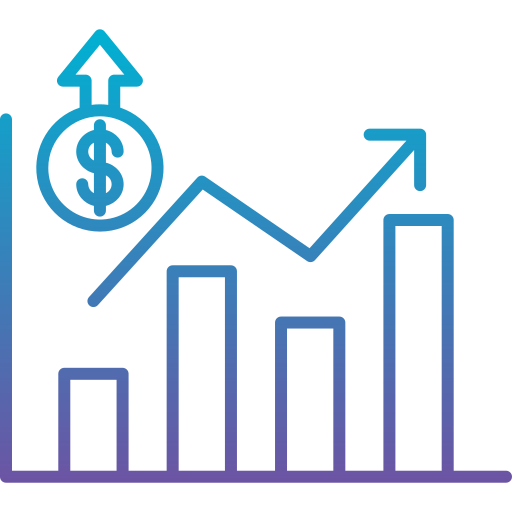 el crecimiento del mercado icono gratis