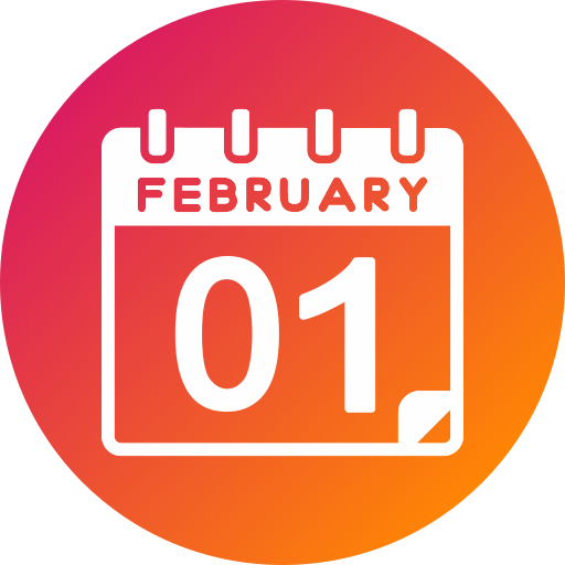 01 de febrero icono gratis