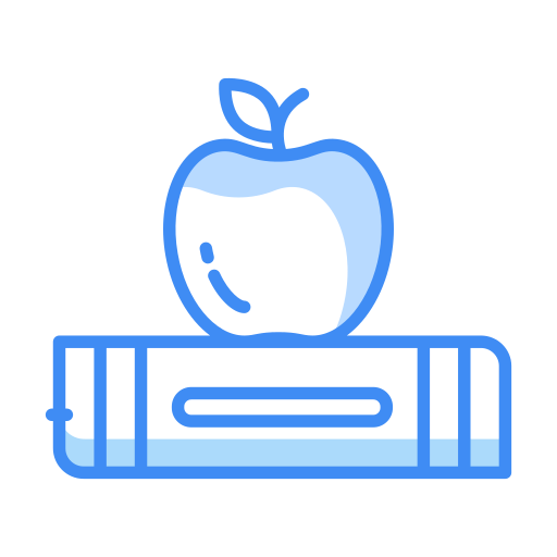 manzana en libro icono gratis