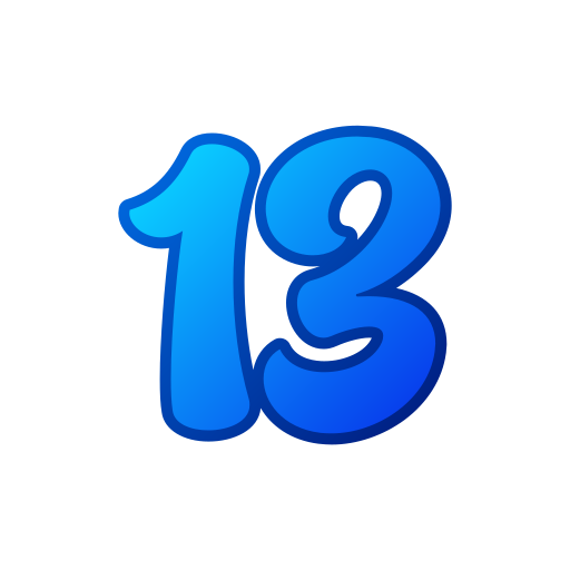 número 13 icono gratis