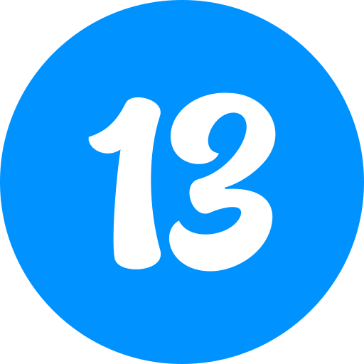 Number 13 free icon