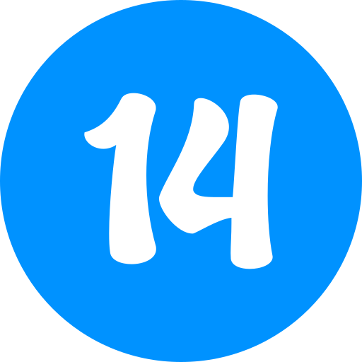 Number 14 free icon Number 14 free icon