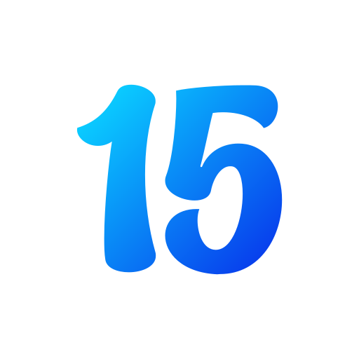 número 15 icono gratis