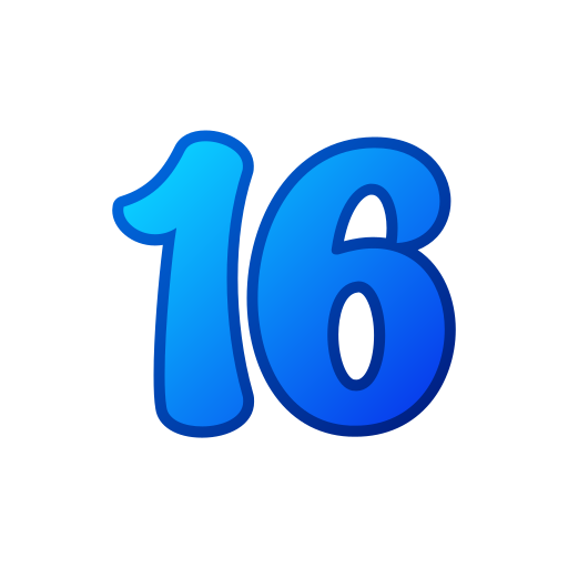 número 16 icono gratis