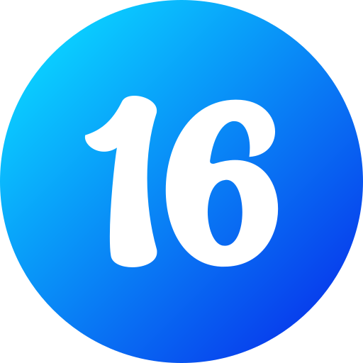 número 16 icono gratis