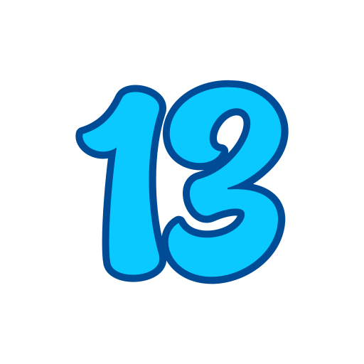 número 13 icono gratis