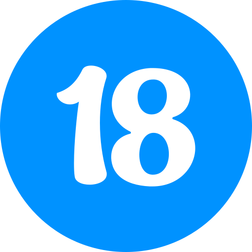 número 18 icono gratis