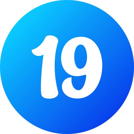 número 19 icono gratis