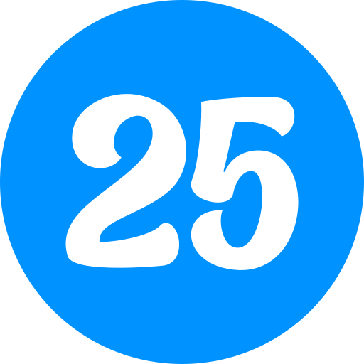 Number 25 free icon Number 25 free icon