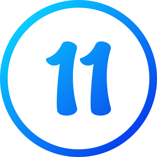 número 11 icono gratis