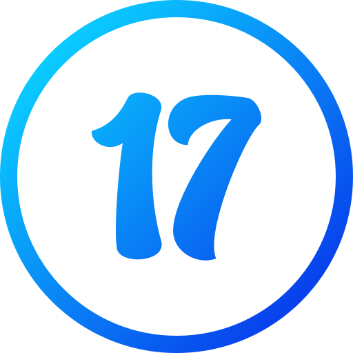 número 17 icono gratis