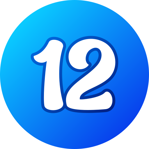 número 12 icono gratis