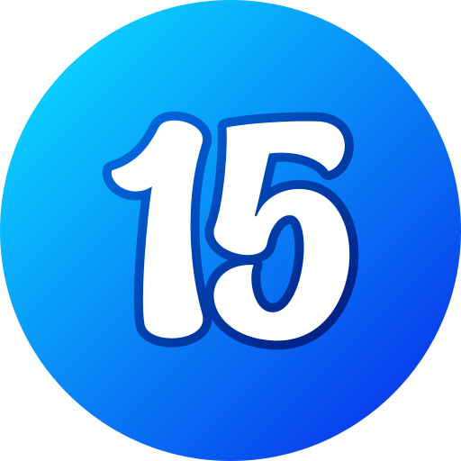 número 15 icono gratis