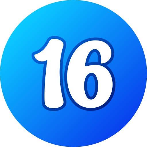 número 16 icono gratis