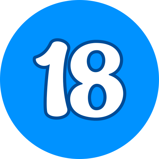 número 18 icono gratis