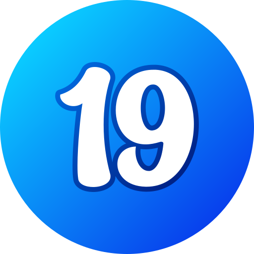 número 19 icono gratis