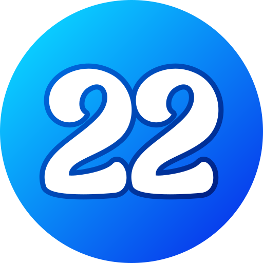 número 22 icono gratis