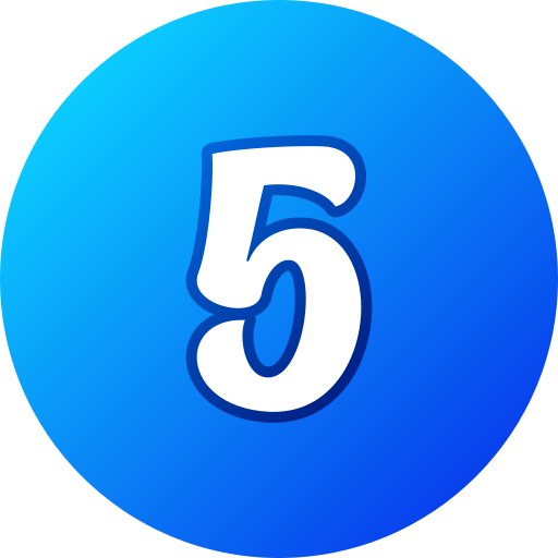 número 5 icono gratis