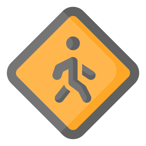 Pedestrian crossing free icon