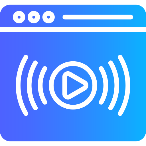transmisión en vivo icono gratis