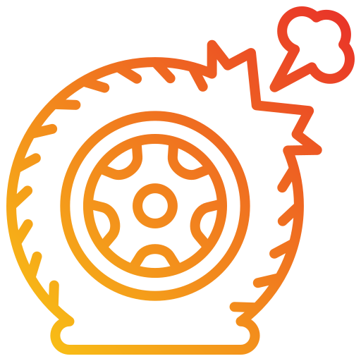 Punctured tire free icon Punctured tire free icon
