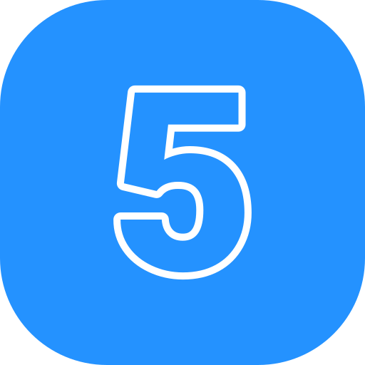 número 5 icono gratis