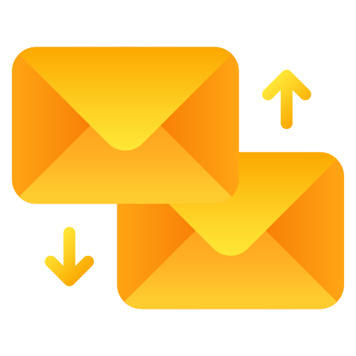 intercambiar correos icono gratis