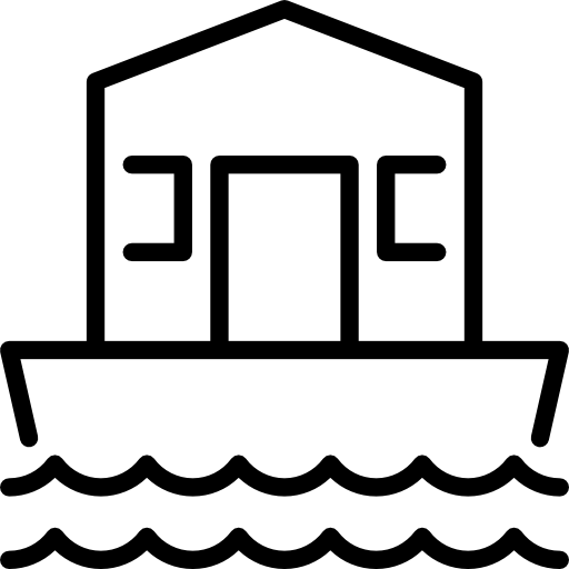 casa flotante icono gratis