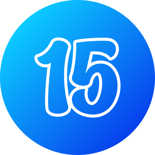 número 15 icono gratis