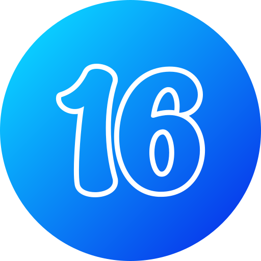 número 16 icono gratis