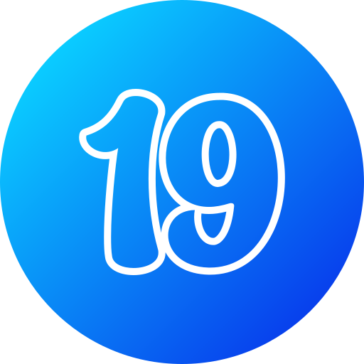 número 19 icono gratis