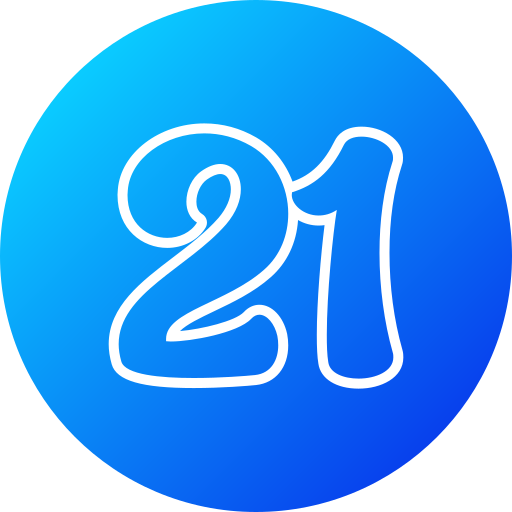 número 21 icono gratis