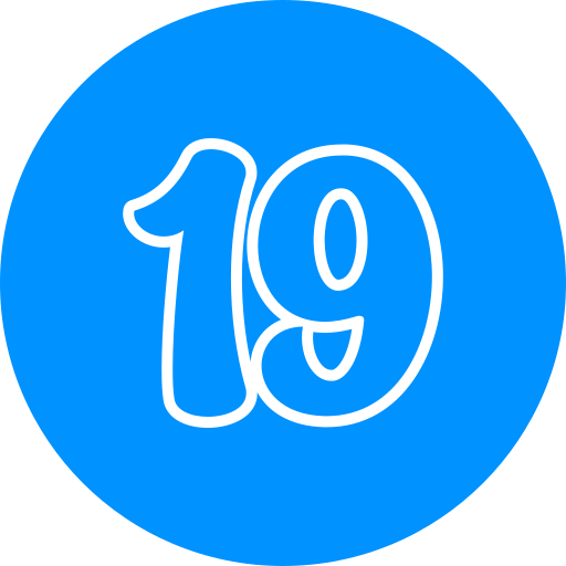 número 19 icono gratis