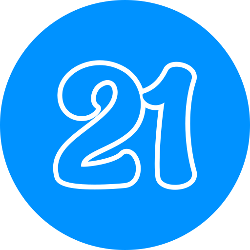 número 21 icono gratis