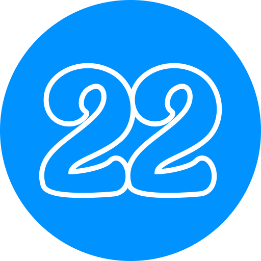 número 22 icono gratis