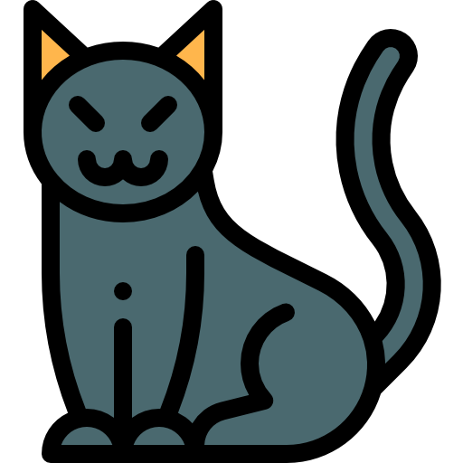 gato negro icono gratis