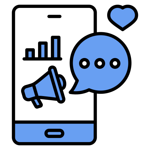 marketing de medios sociales icono gratis