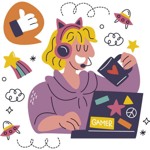 Gamer free sticker